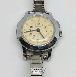 Vintage Gigandet Wakmann 17J Braille Mechanical Wrist Watch For Parts Or Repair