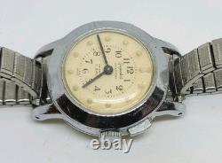 Vintage Gigandet Wakmann 17J Braille Mechanical Wrist Watch For Parts Or Repair