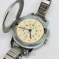 Vintage Gigandet Wakmann 17J Braille Mechanical Wrist Watch For Parts Or Repair