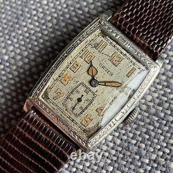Vintage Gruen Luminous Arabic Dial Art Deco 14K Gold Filled Watch Runs Repair