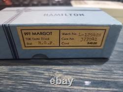 Vintage Hamilton Wristwatch, Case And Box. Not Working. 997 Margot 10k GF