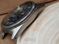 Vintage Helbros Day-Date Diver Watch withBlue Dial, AS 1914, Runs FOR PARTS/REPAIR