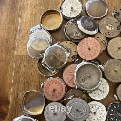 Vintage Huge Lot Cimer Rubis Sperina SWISS Pin Lever Watches For Parts