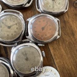 Vintage Huge Lot Cimer Rubis Sperina SWISS Pin Lever Watches For Parts