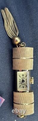 Vintage Itraco Pendant Watch Swiss Not Working Gold Tone Tassel