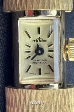 Vintage Itraco Pendant Watch Swiss Not Working Gold Tone Tassel