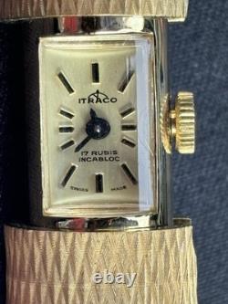 Vintage Itraco Pendant Watch Swiss Not Working Gold Tone Tassel