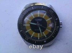 Vintage JUMBO CALENDAR DIVE DIVER STYLE WATCH FOR PARTS OR REPAIR