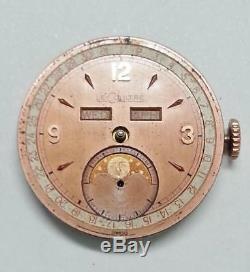 Vintage Jaeger LeCoultre Moonphase Watch Movement & Dial For Parts (TP171)