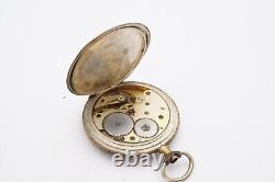 Vintage Janus Pocket Watch 800 Silver Case For Parts