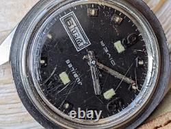 Vintage Jubilee Day-Date Diver Watch withMissing Bezel, RUNS SLOW FOR PARTS/REPAIR