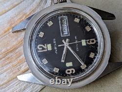 Vintage Jubilee Day-Date Diver Watch withMissing Bezel, RUNS SLOW FOR PARTS/REPAIR