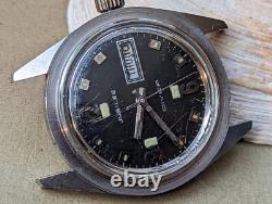 Vintage Jubilee Day-Date Diver Watch withMissing Bezel, RUNS SLOW FOR PARTS/REPAIR