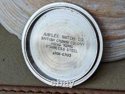 Vintage Jubilee Day-Date Diver Watch withMissing Bezel, RUNS SLOW FOR PARTS/REPAIR