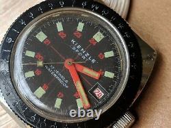 Vintage Kienzle Sport German Diver Watch withBox, Papers, Bezels FOR PARTS/REPAIR