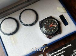 Vintage Kienzle Sport German Diver Watch withBox, Papers, Bezels FOR PARTS/REPAIR