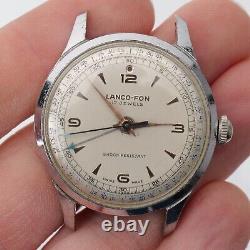 Vintage Lanco-Fon Alarm Hand Winding 35mm Men's Wristwatch Project Repair RARE