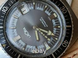 Vintage Laora 20 ATM Diver Watch withAll SS Case, ETA 2782, Runs FOR PARTS/REPAIR