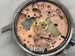 Vintage Lejour Chronograph 3reg Ss Men Watch For Parts