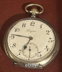 Vintage Longines Hunter Pocket Watch, silver 0.800, 