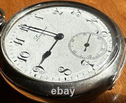 Vintage Longines Hunter Pocket Watch, silver 0.800, 