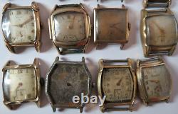 Vintage Men Lot 16 Manual Wind Watches & A Movement Most Gold-filled Bezel Parts