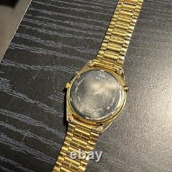 Vintage Men Seiko 7T24-7A00 Chronograph Gold Tone Bond Style Watch For Parts