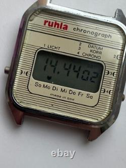 Vintage Men Wirst Watch For Parts Ruhla Chronograph Gdr Qwartz Rrr Light