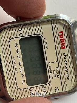 Vintage Men Wirst Watch For Parts Ruhla Chronograph Gdr Qwartz Rrr Light