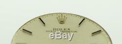 Vintage Men's Rolex 36mm Datejust NQ 1601 1603 Silver Linen Stick Dial S/S #Y1