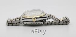 Vintage Men's Rolex Datejust 1601 Pie-Pan Silver dial 18KY Fluted Bezel 2/T #09