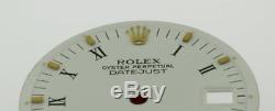 Vintage Men's Rolex Datejust NQ 1600 1601 1603 Flat White Roman Dial 2/T #C25