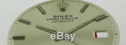 Vintage Men's Rolex Datejust NQ 1600 1601 1603 Silver Stick Dial & Hands SS #D55
