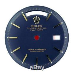 Vintage Men's Rolex DayDate 1801 1803 NQ 36mm Royal Blue Stick Dial 18KY #Y35