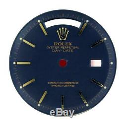 Vintage Men's Rolex DayDate 1801 1803 NQ 36mm Royal Blue Stick Dial 18KY #Y35