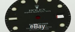 Vintage Men's Rolex Submariner Date Gloss Black Patina Dial 16800 16610 S/S #D42