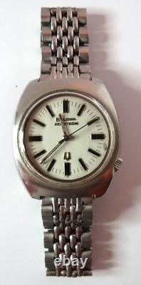 Vintage Mens Bulova Accutron 2180 Wristwatch Silver Tone Selling As Is For Parts