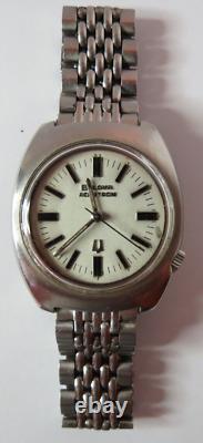 Vintage Mens Bulova Accutron 2180 Wristwatch Silver Tone Selling As Is For Parts