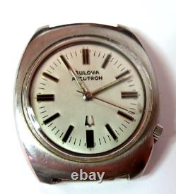 Vintage Mens Bulova Accutron 2180 Wristwatch Silver Tone Selling As Is For Parts