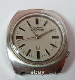 Vintage Mens Bulova Accutron 2180 Wristwatch Silver Tone Selling As Is For Parts