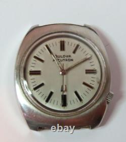 Vintage Mens Bulova Accutron 2180 Wristwatch Silver Tone Selling As Is For Parts