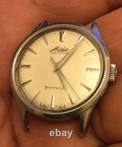 Vintage Mido Multifort Powerwind Automatic Steel Watch31mm Not Working For Parts