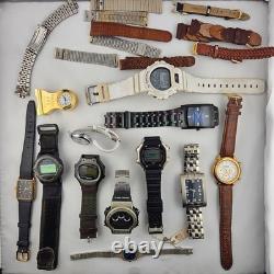 Vintage & Modern Watch Lot 34 Watches + 11 Bands Seiko Benrus Bulova Casio