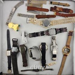 Vintage & Modern Watch Lot 34 Watches + 11 Bands Seiko Benrus Bulova Casio