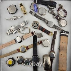 Vintage & Modern Watch Lot 34 Watches + 11 Bands Seiko Benrus Bulova Casio