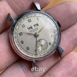 Vintage Monarch Triple Calendar Pointer Date Wristwatch Not Running for REPAIR