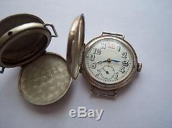 Vintage Nickel, Solid Silver Huguenin Freres Trench Watches For Parts