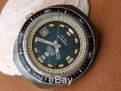 Vintage Nivada Grenchen Depthmaster Compensamatic 100ATM Divers Watch FOR PARTS