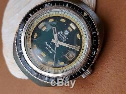 Vintage Nivada Grenchen Depthmaster Compensamatic 100ATM Divers Watch FOR PARTS