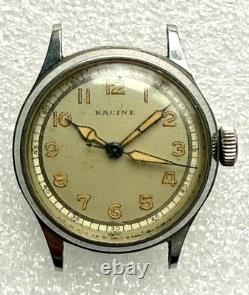 Vintage Partial Racine Gallet Military Wristwatch Amazing Dial & Hands 4 Parts